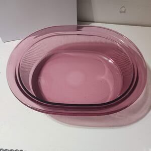 vintage Corning Visions cranberry 4-quart Casserole dish NO LID, model V-34-b